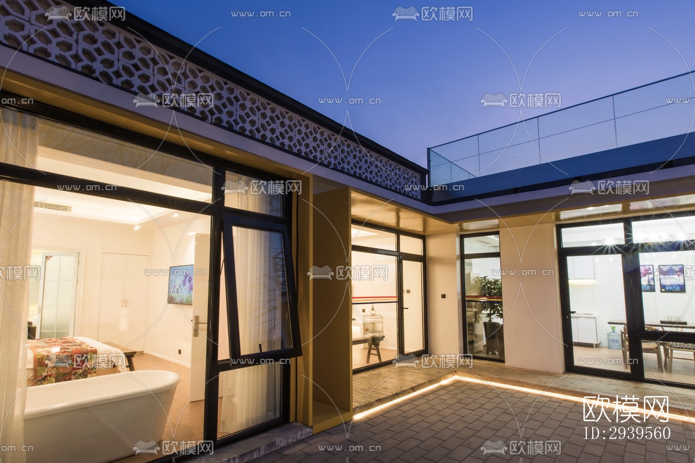 现代酒店民宿效果图下载（渲染图13）