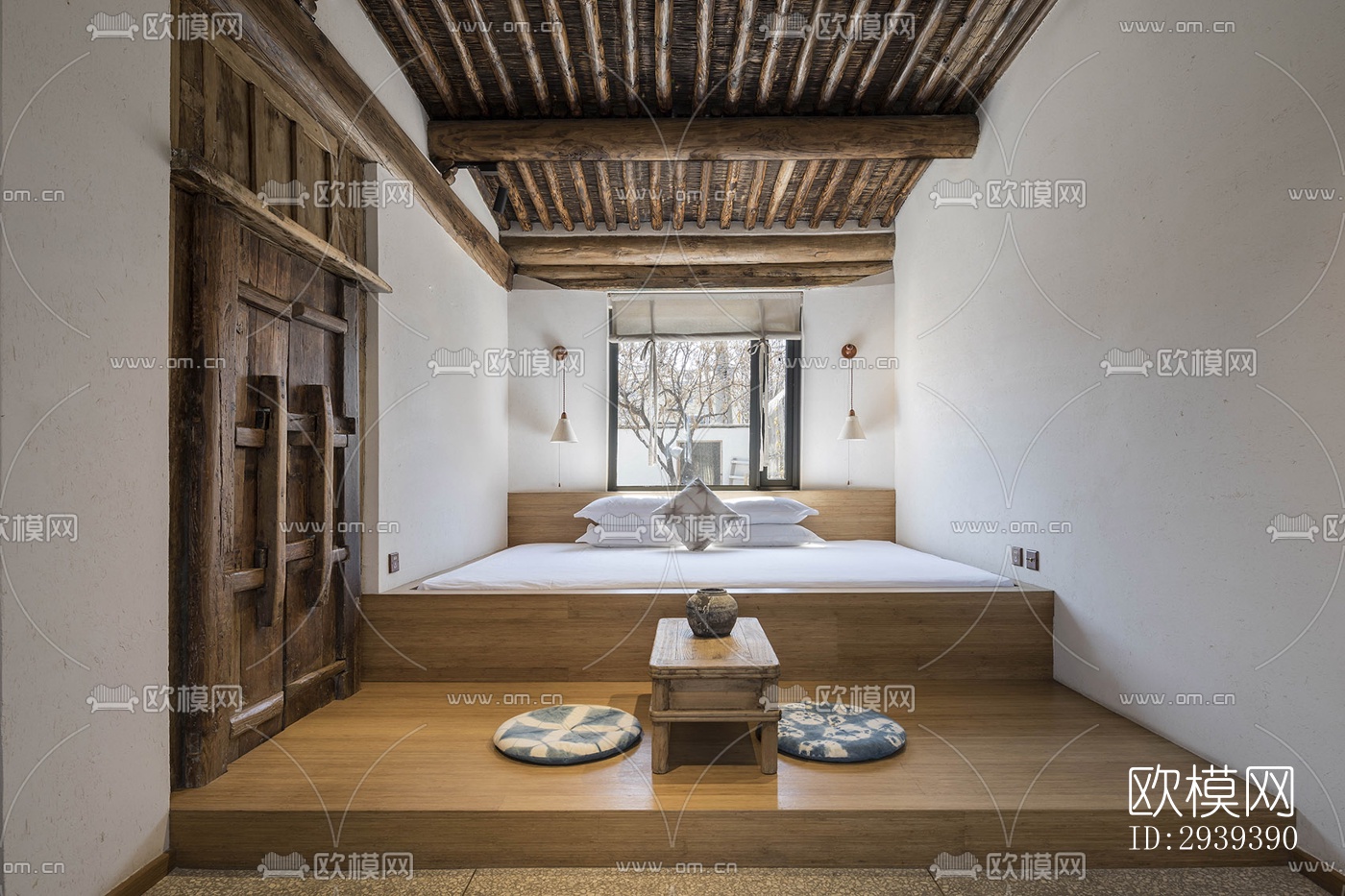 新中式酒店民宿效果图下载（渲染图12）