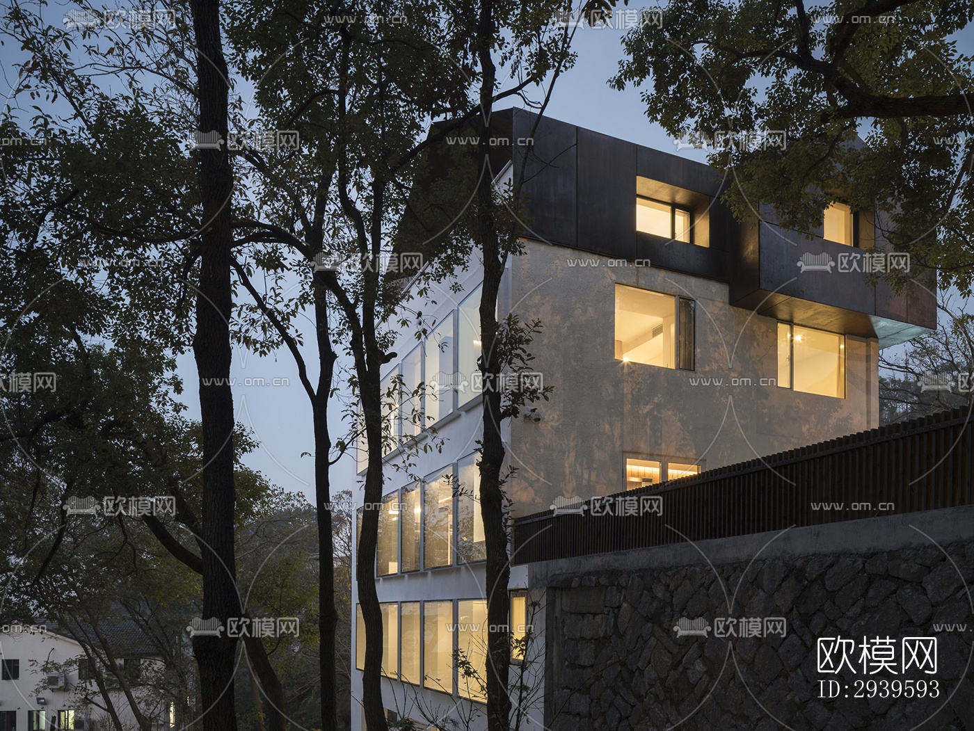 现代酒店民宿效果图下载（渲染图9）