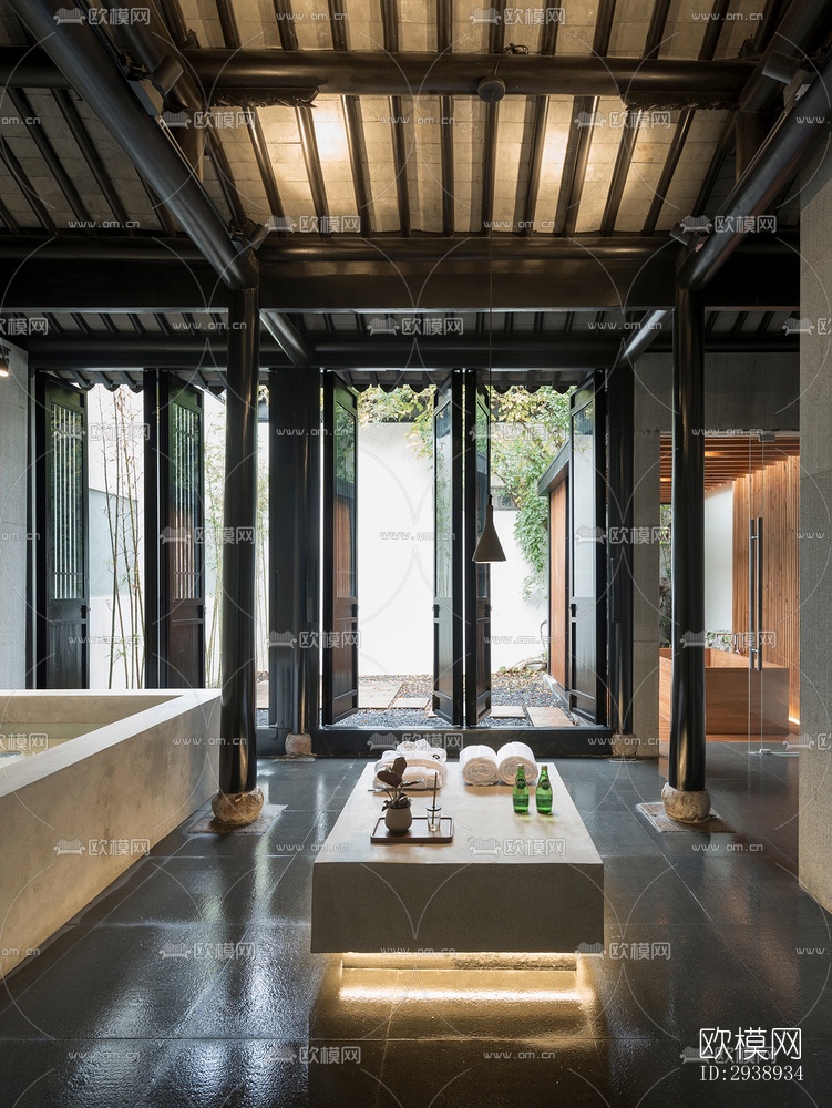 中式酒店民宿效果图下载（渲染图4）