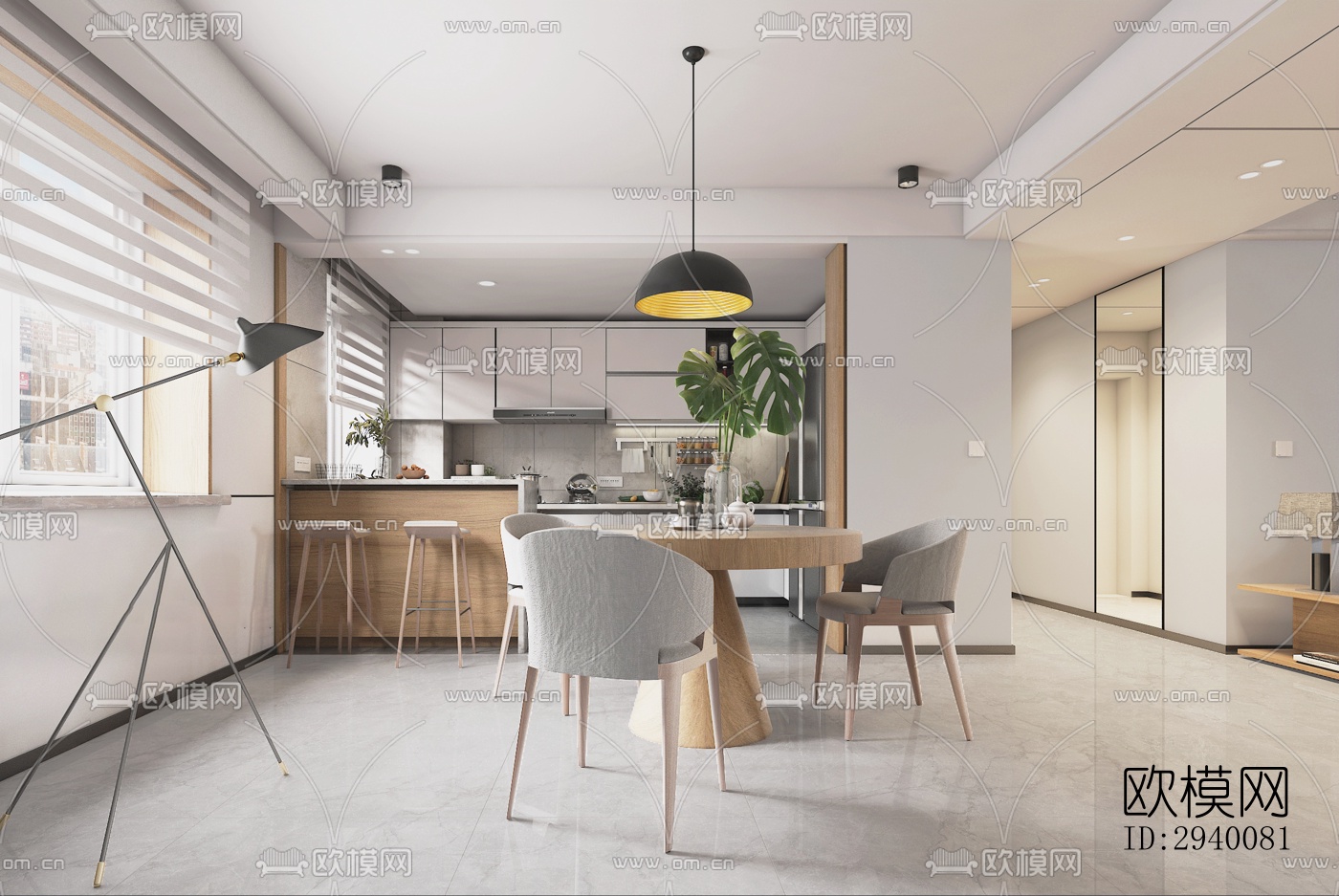 北欧平层效果图下载（渲染图3）