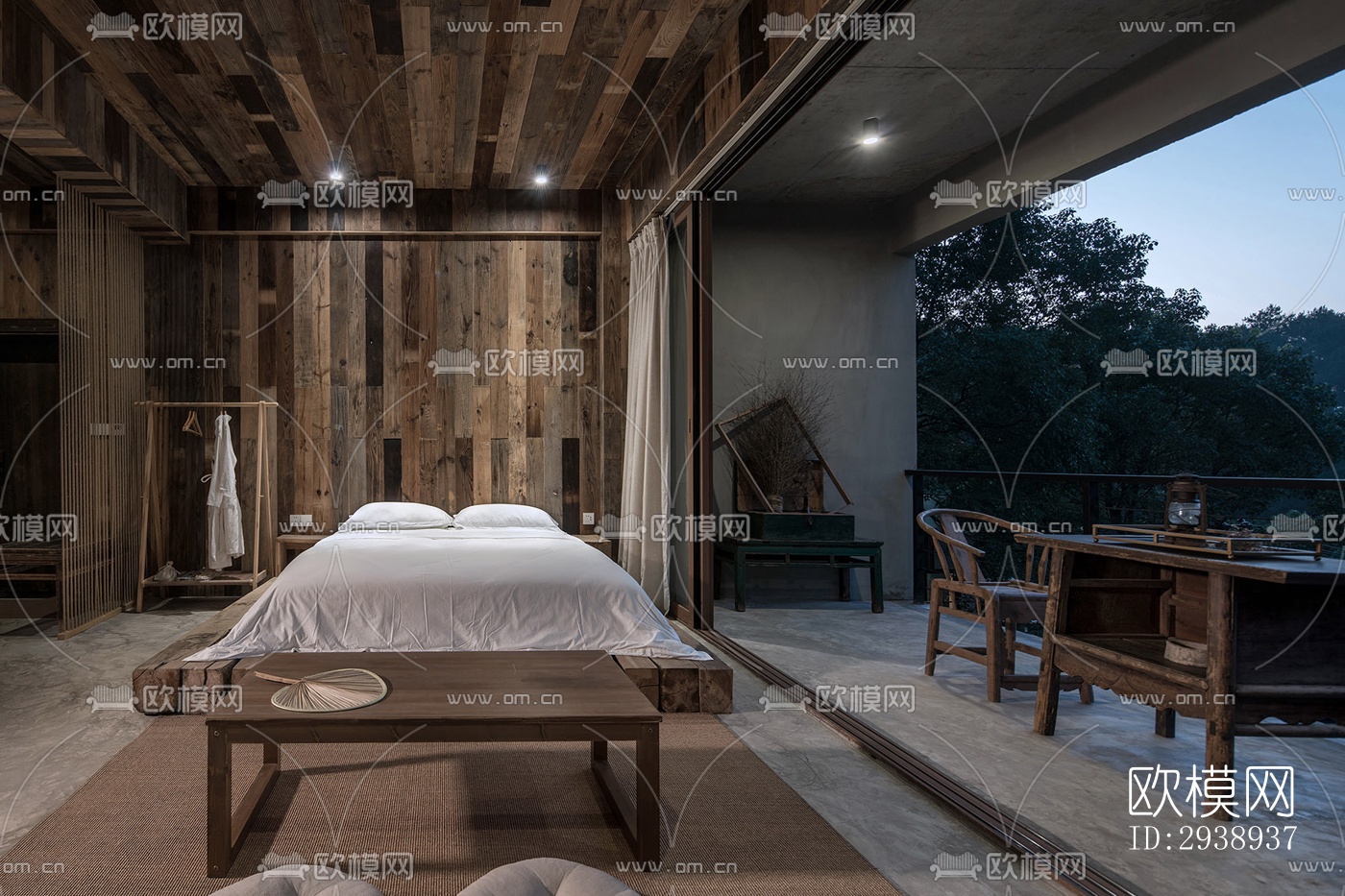 中式酒店民宿效果图下载（渲染图12）