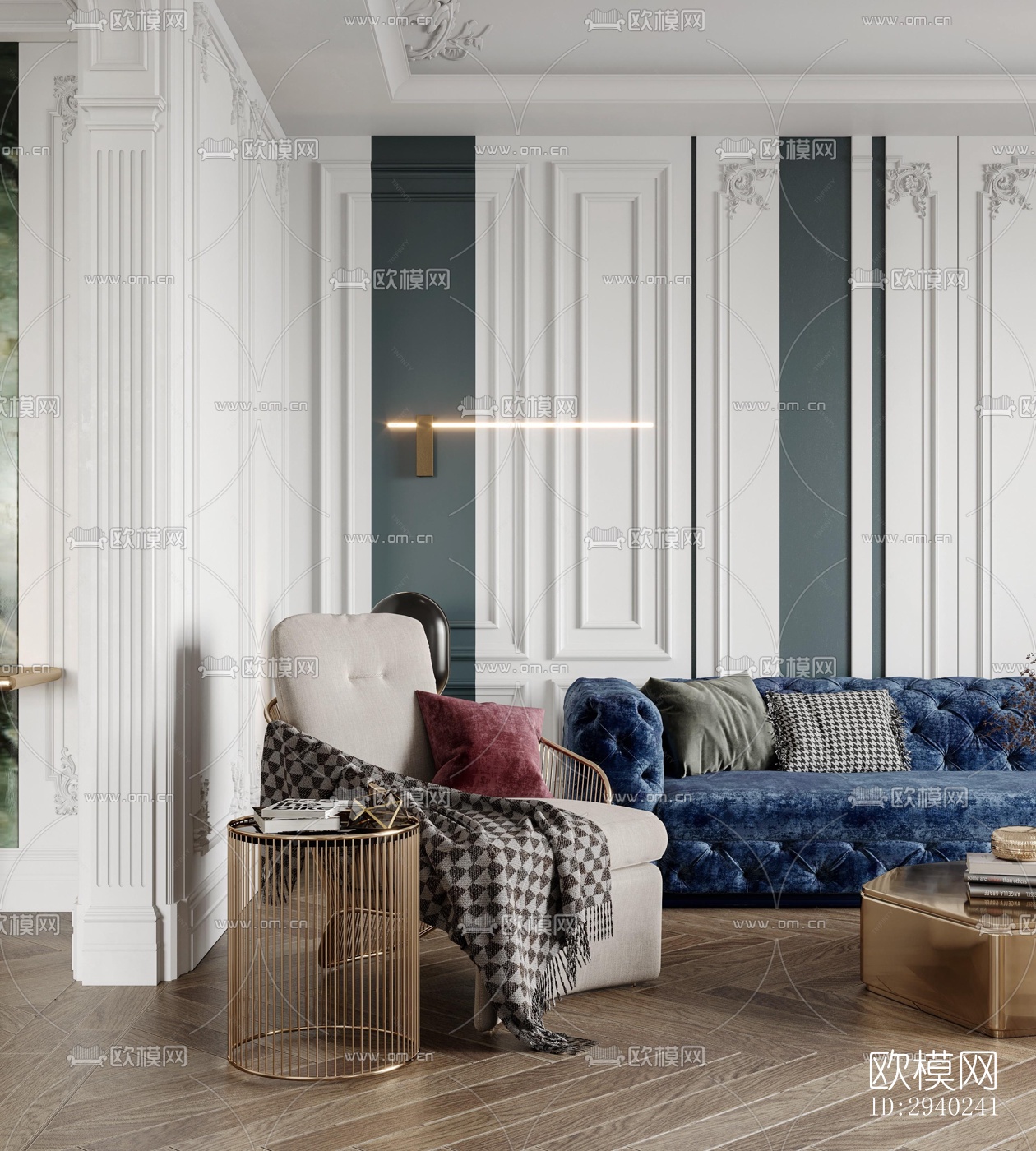 法式平层效果图下载（渲染图5）