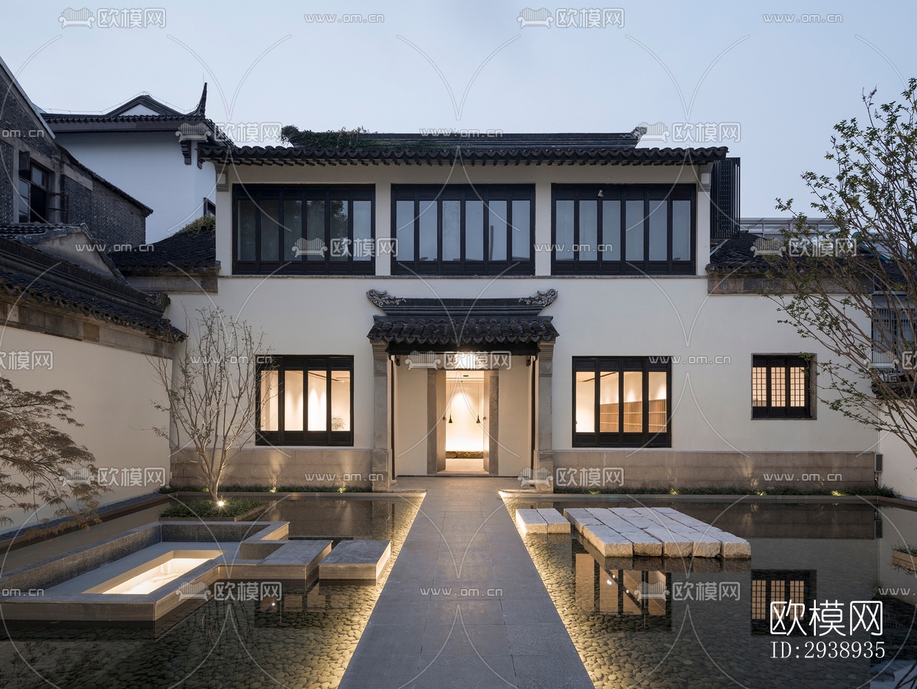 中式酒店民宿效果图下载（渲染图3）