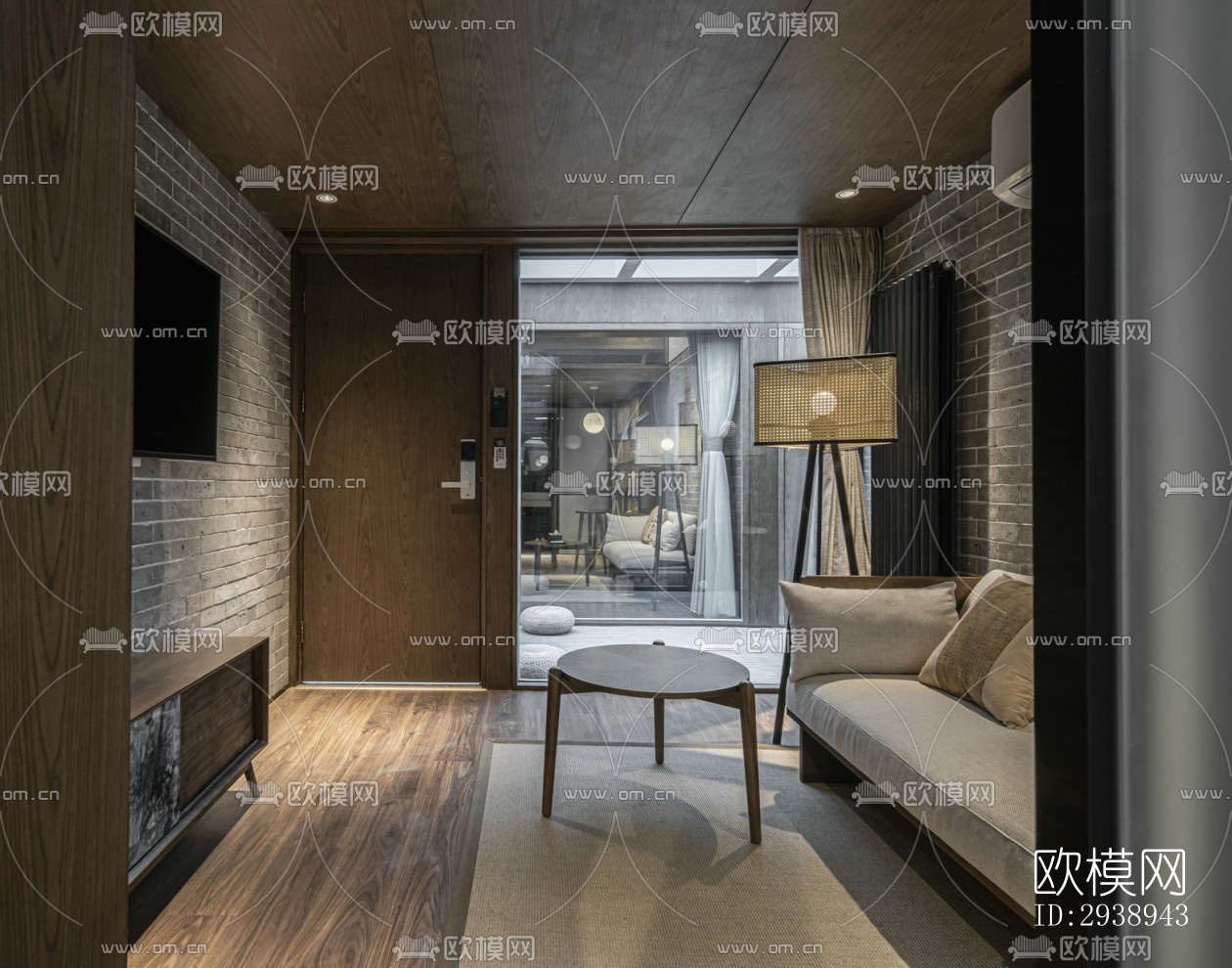 中式酒店民宿效果图下载（渲染图8）