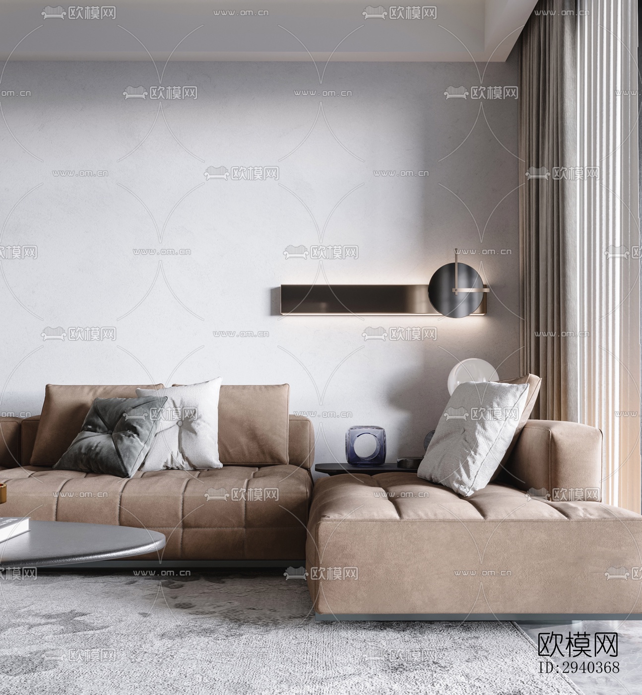 现代平层效果图下载（渲染图4）