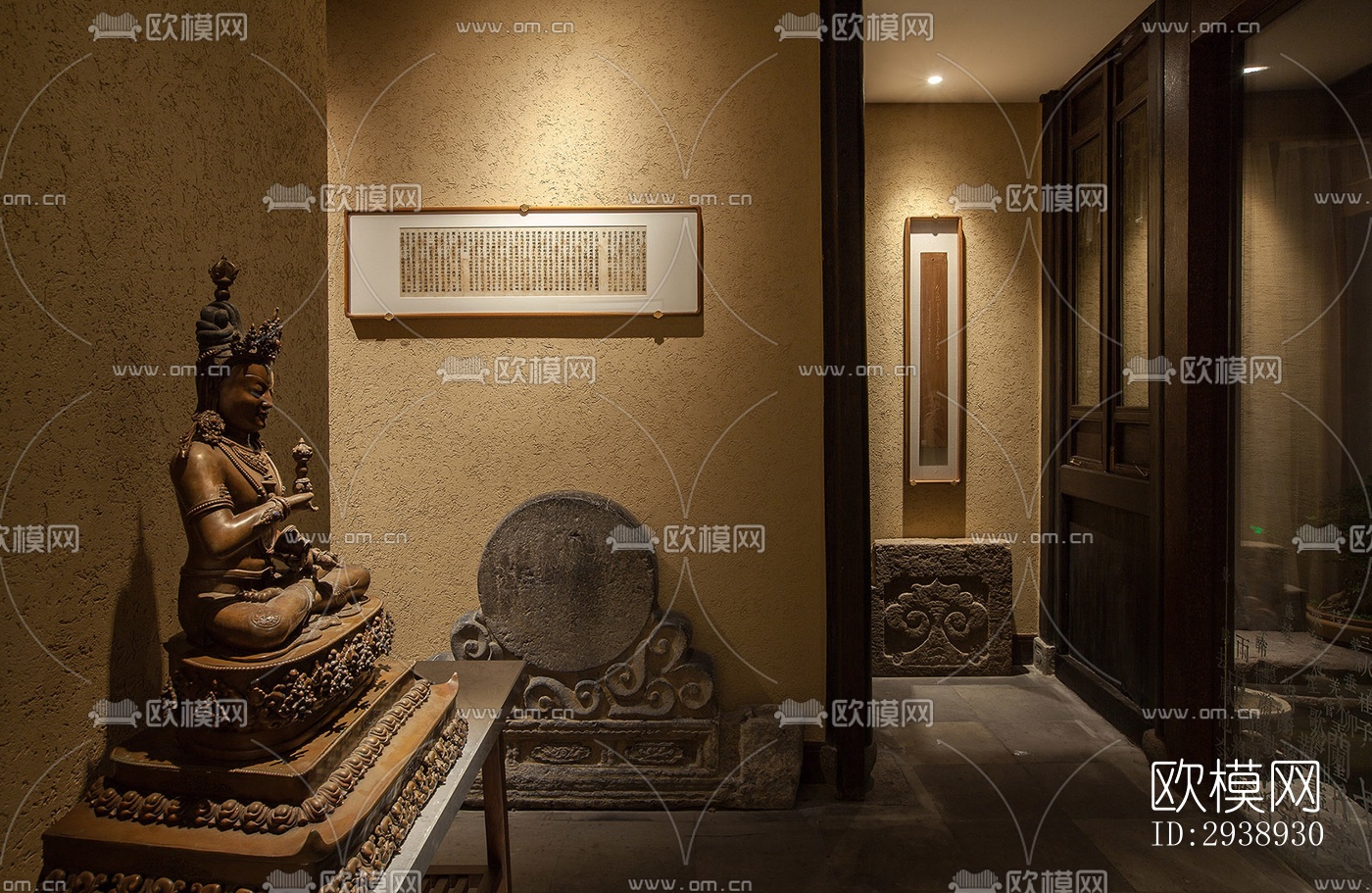 中式酒店民宿效果图下载（渲染图4）