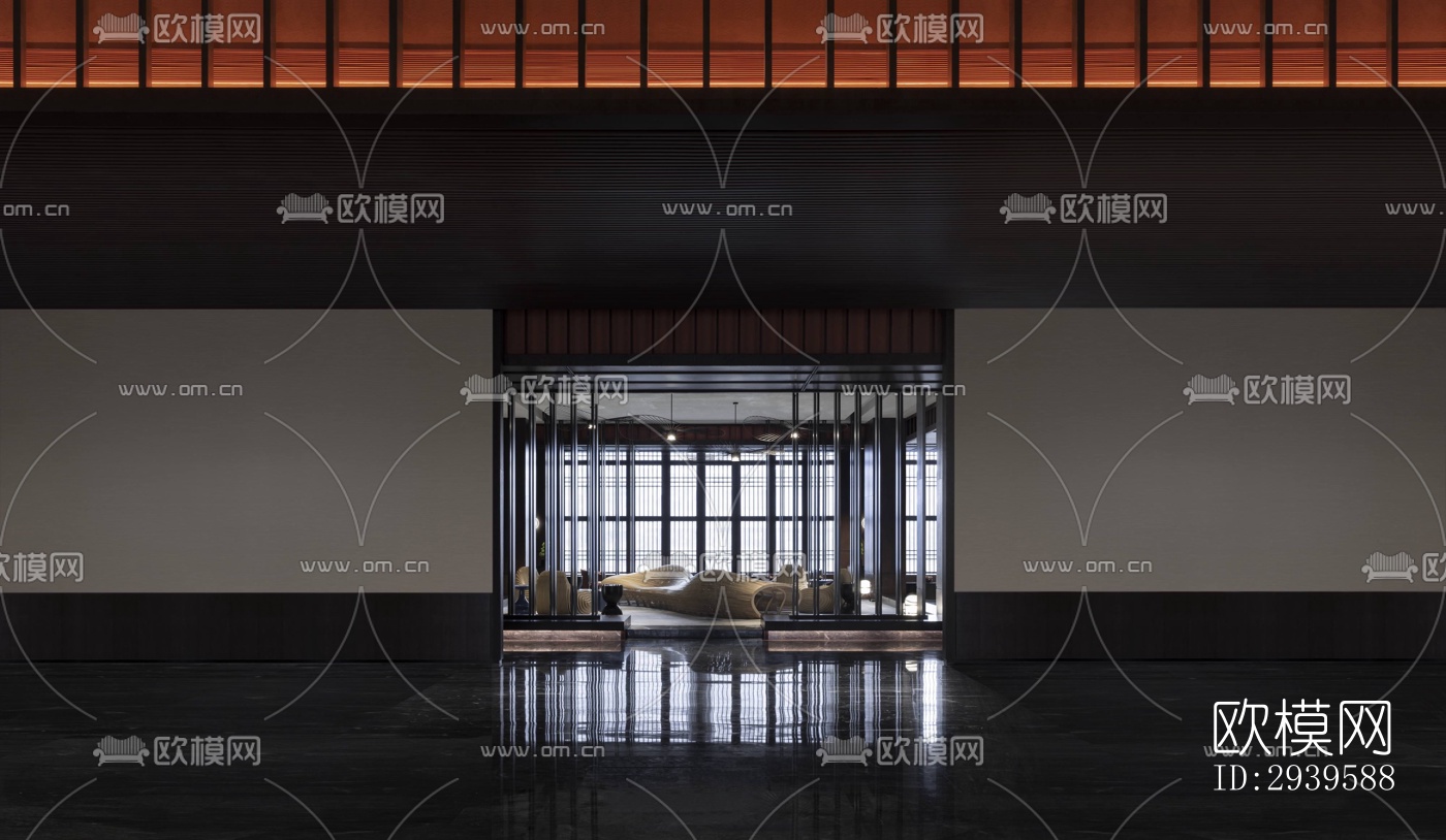 现代酒店民宿效果图下载（渲染图2）