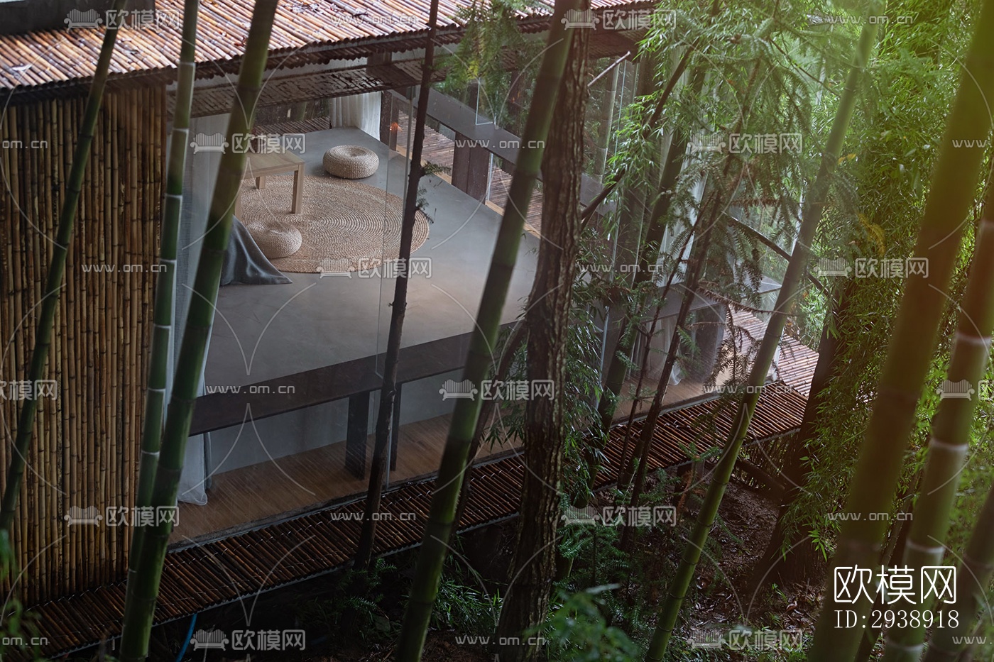 中式酒店民宿效果图下载（渲染图7）