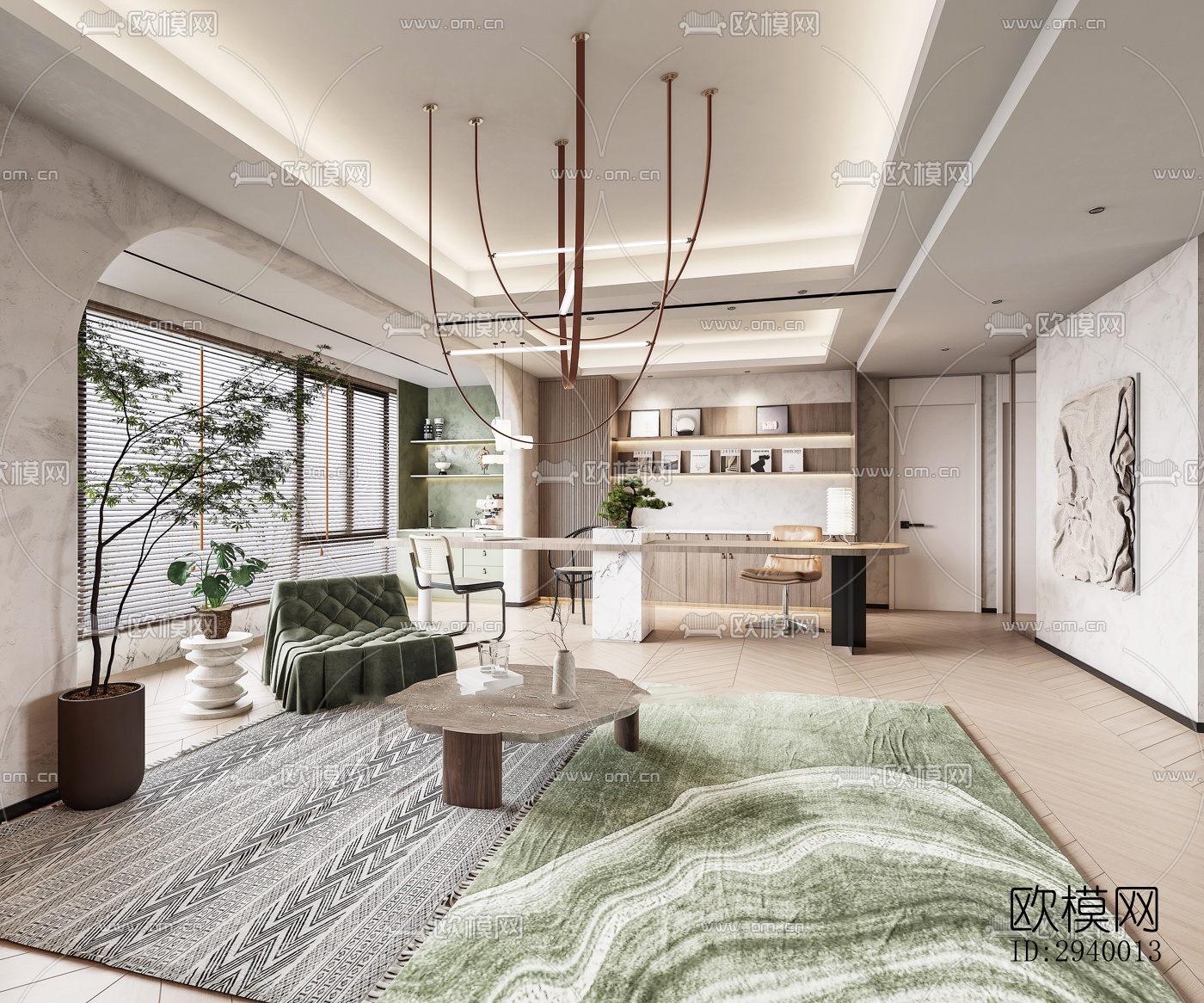 侘寂平层效果图下载（渲染图9）