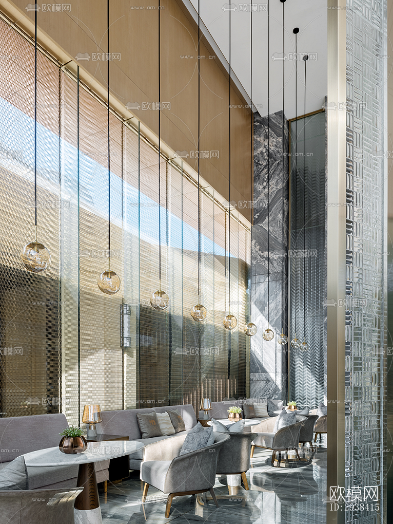 新中式售楼处效果图下载（渲染图12）