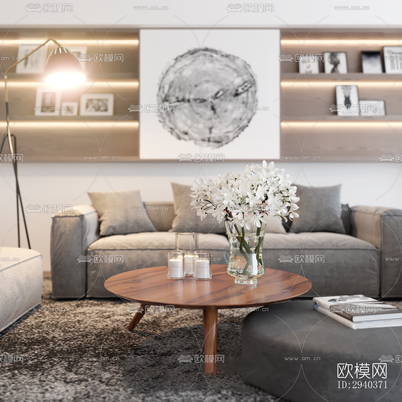 现代平层效果图下载（渲染图4）