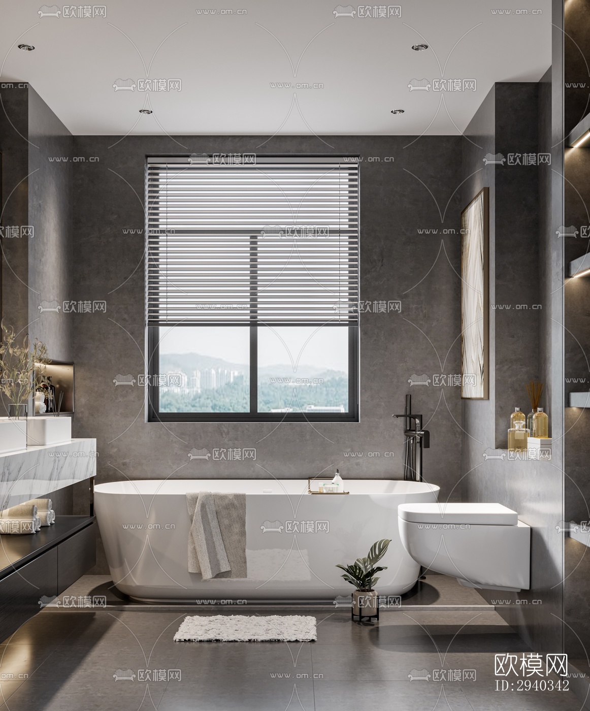 现代平层效果图下载（渲染图12）