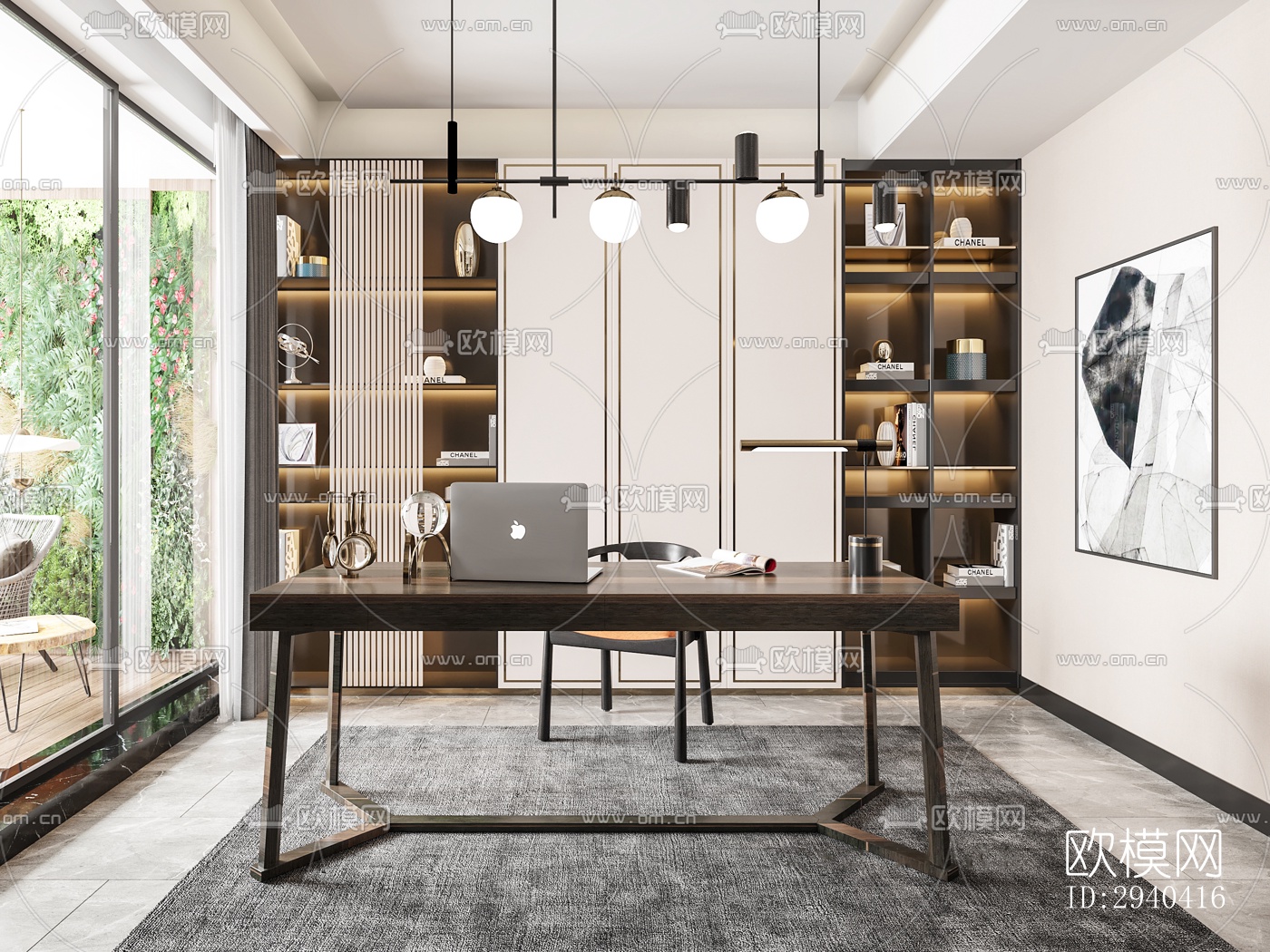 现代平层效果图下载（渲染图2）