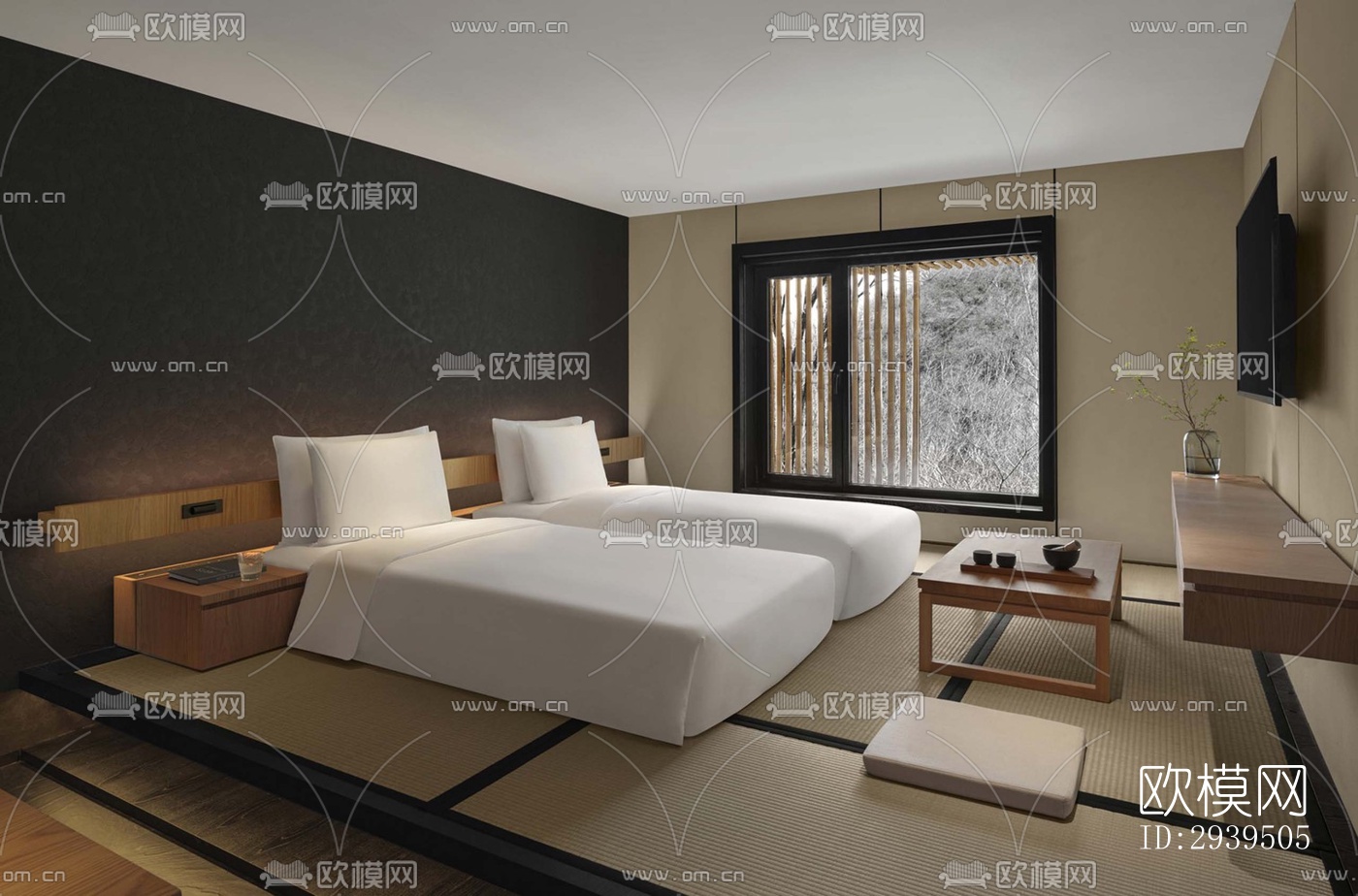 现代酒店民宿效果图下载（渲染图4）