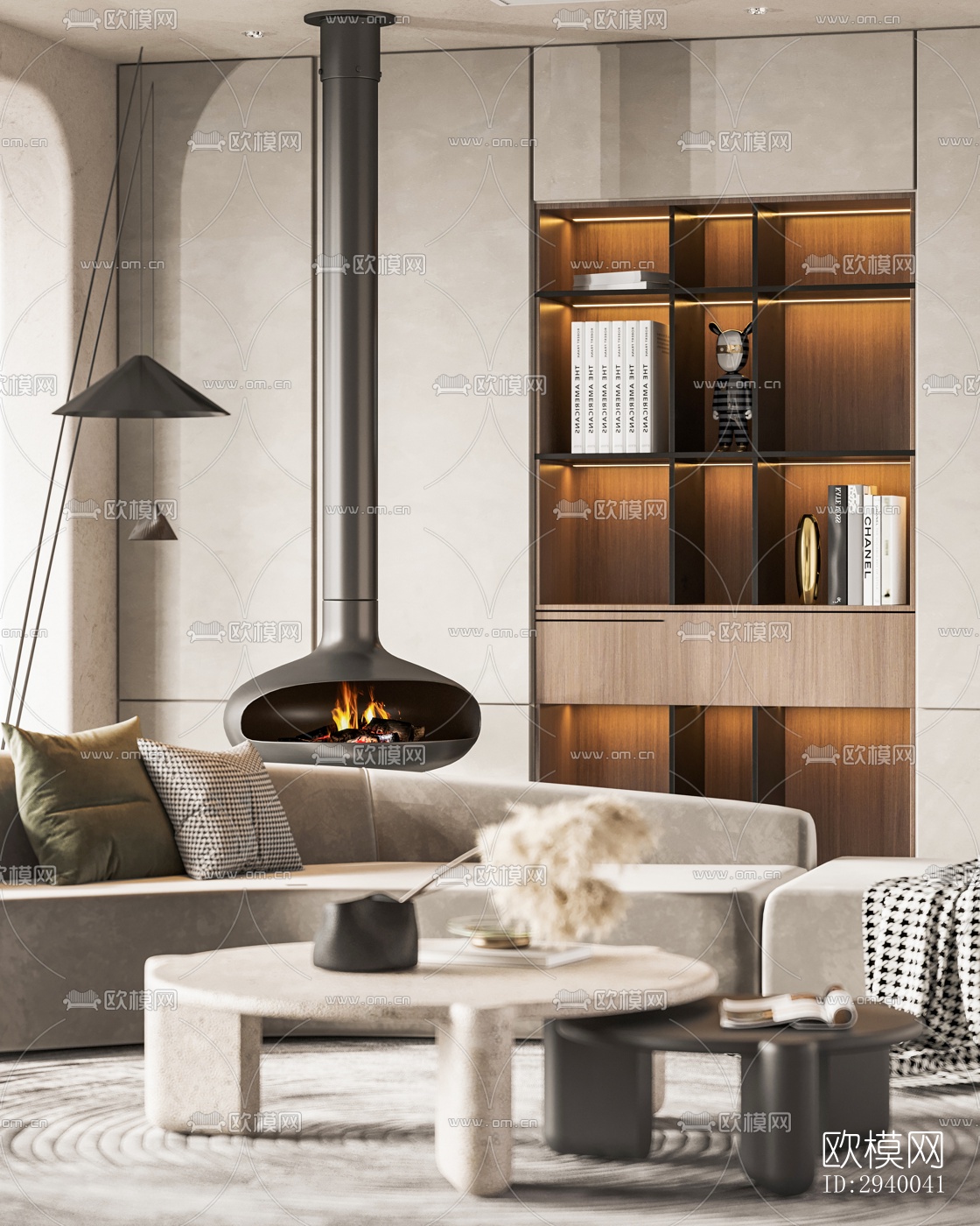 侘寂平层效果图下载（渲染图6）