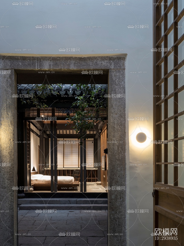 中式酒店民宿效果图下载（渲染图10）