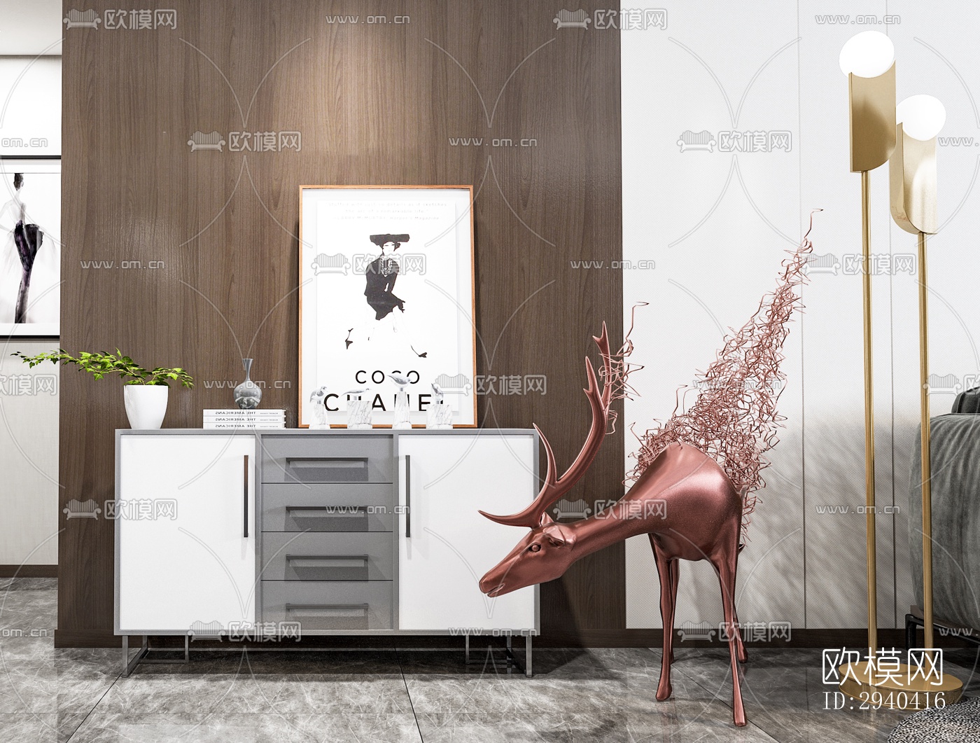 现代平层效果图下载（渲染图3）