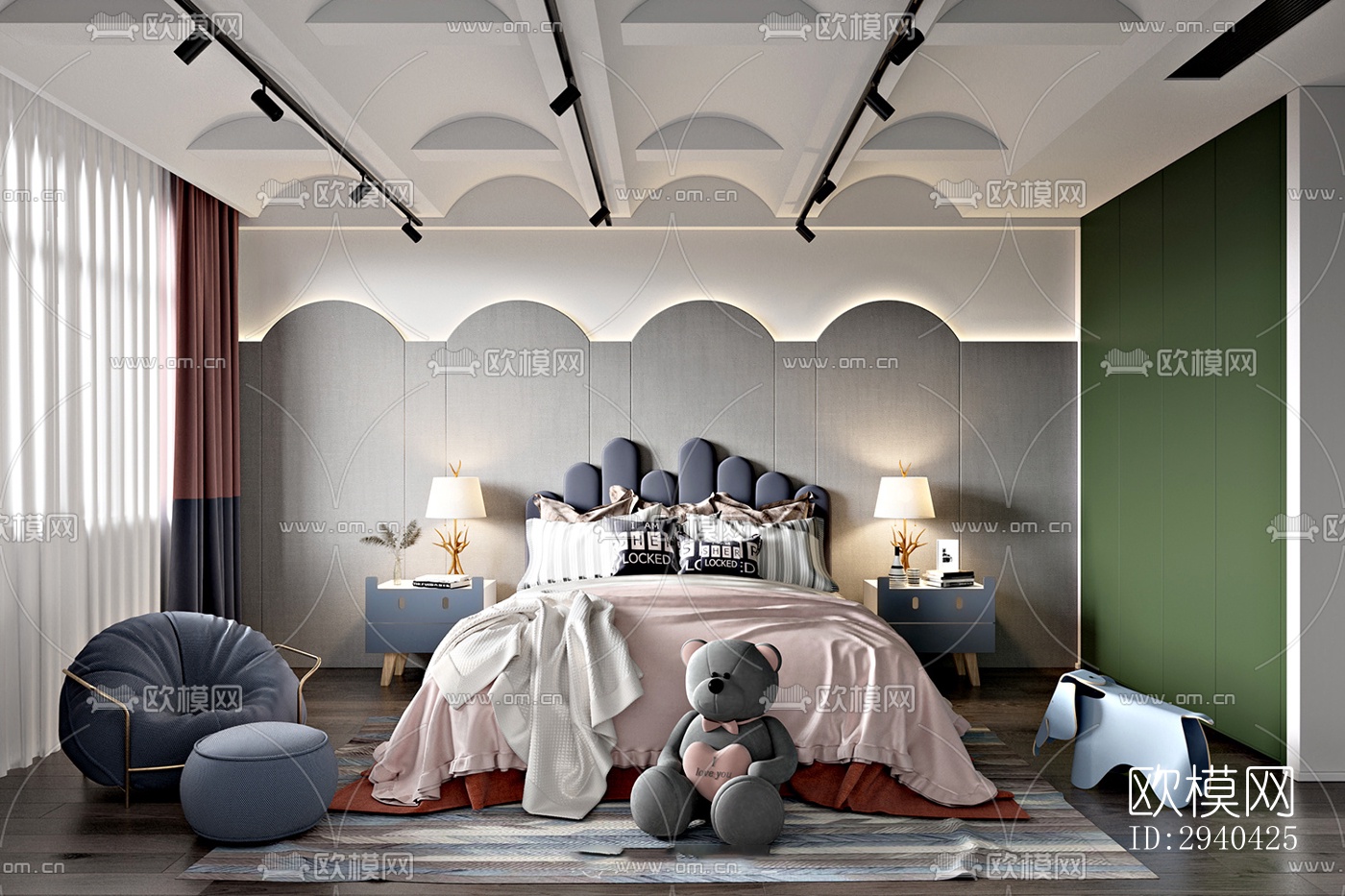 现代平层效果图下载（渲染图4）