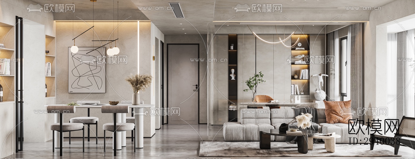 侘寂平层效果图下载（渲染图11）