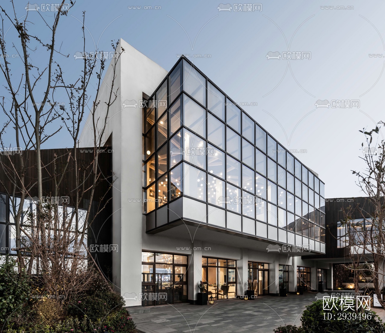 现代酒店民宿效果图下载（渲染图1）