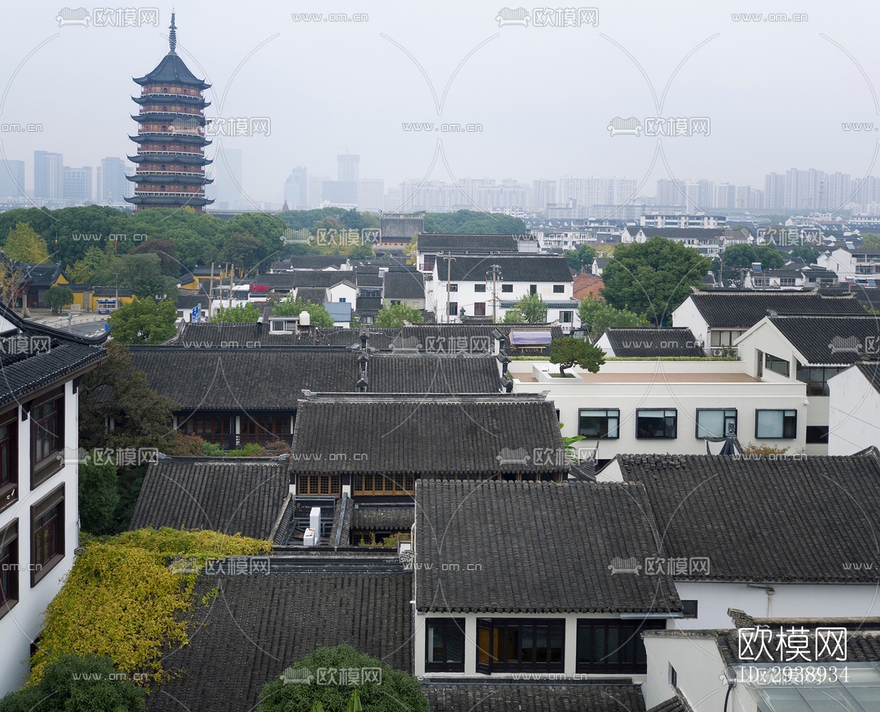 中式酒店民宿效果图下载（渲染图11）