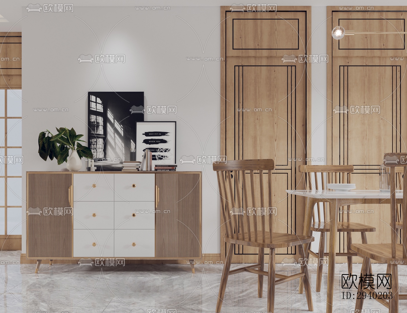 日式平层效果图下载（渲染图5）