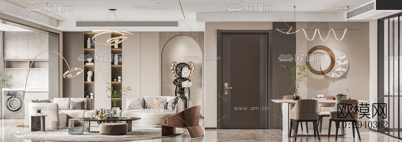 现代平层效果图下载（渲染图13）