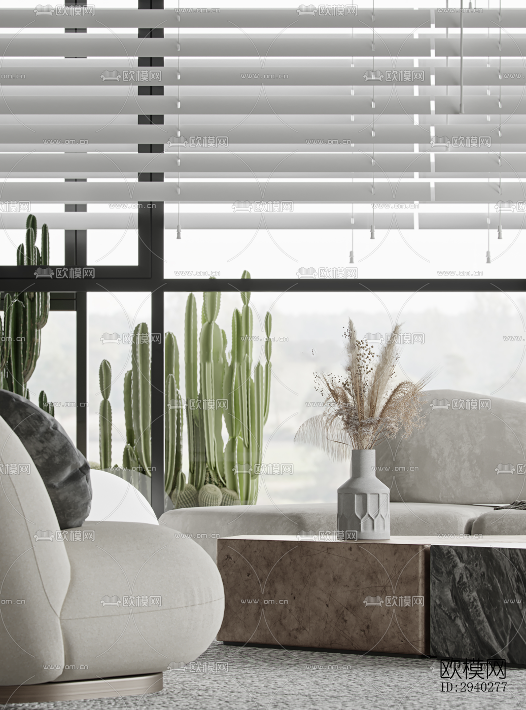 现代平层效果图下载（渲染图10）