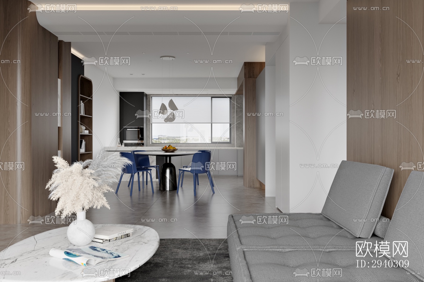 现代平层效果图下载（渲染图7）