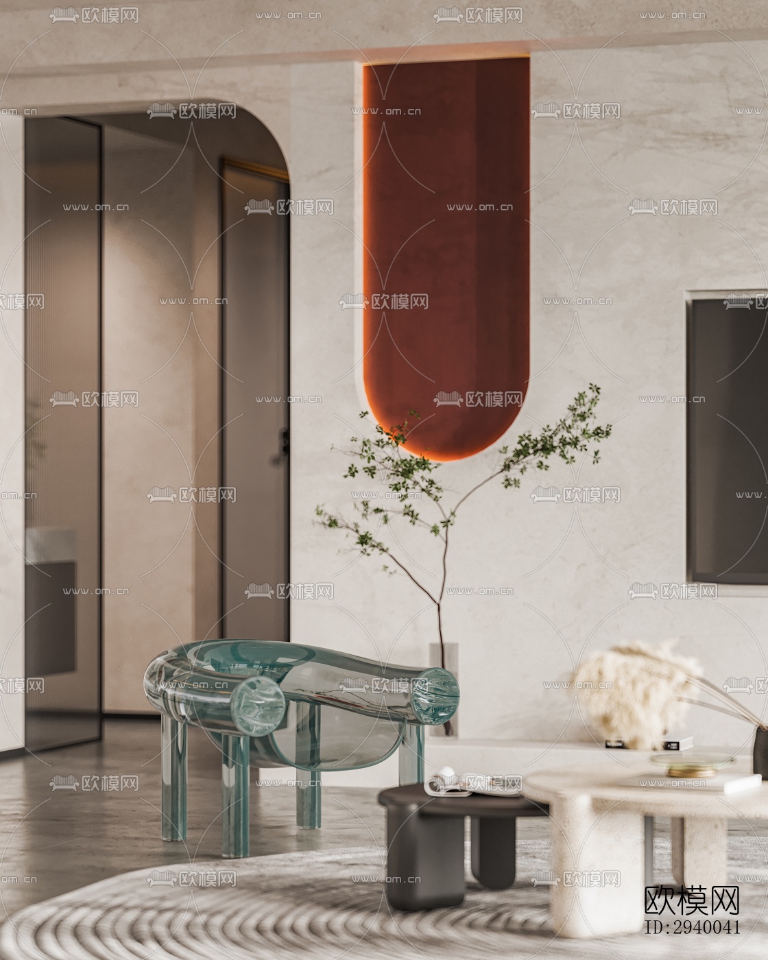 侘寂平层效果图下载（渲染图7）