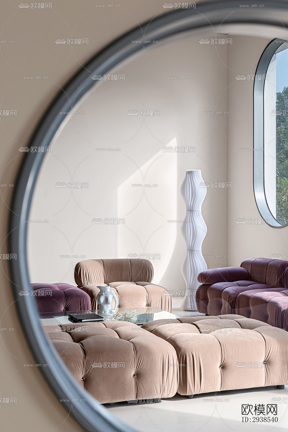 奶油风展览展厅效果图下载（渲染图8）