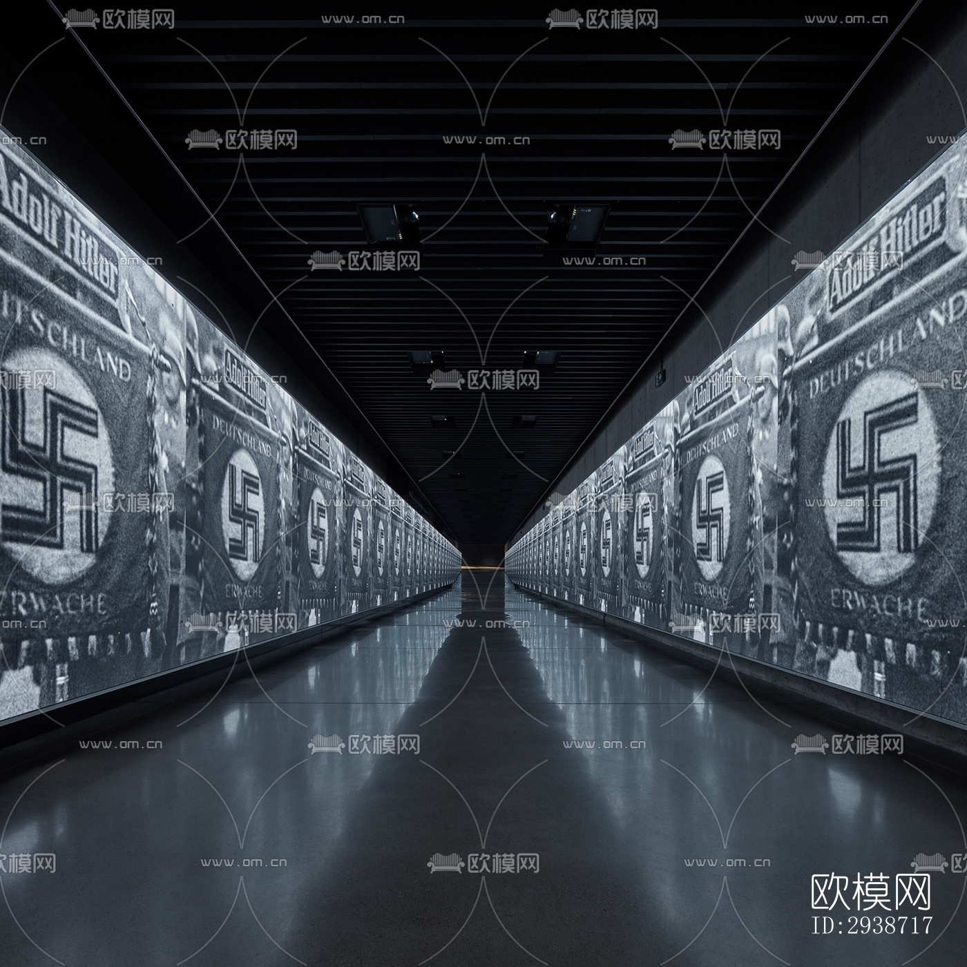 现代展览展厅效果图下载（渲染图2）