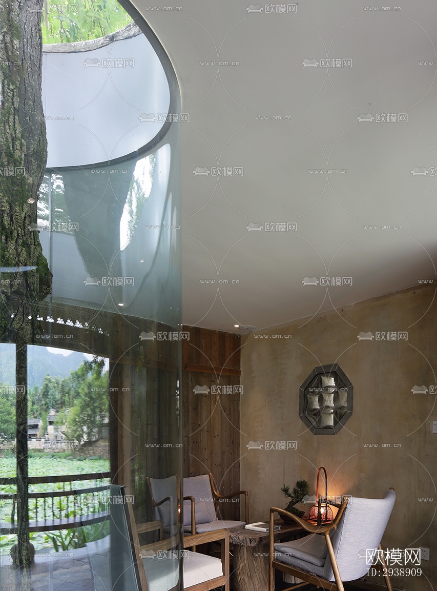 中式酒店民宿效果图下载（渲染图7）