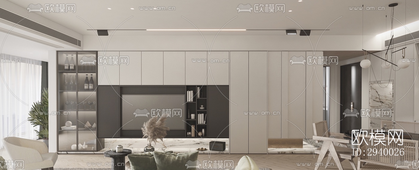 侘寂平层效果图下载（渲染图5）