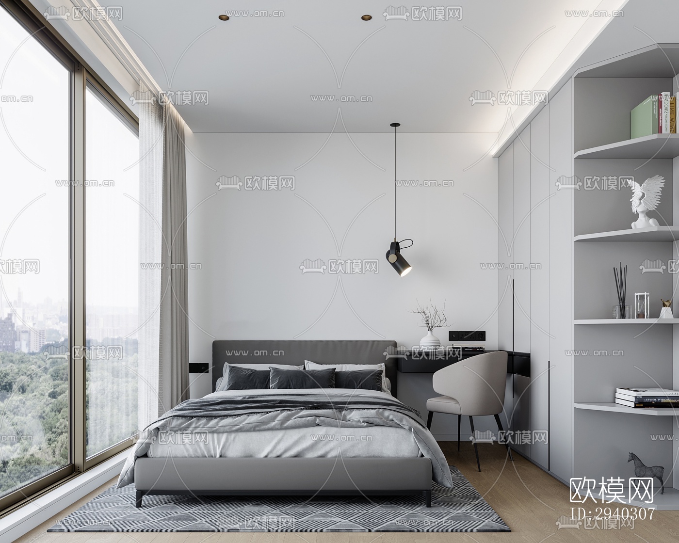 现代平层效果图下载（渲染图3）