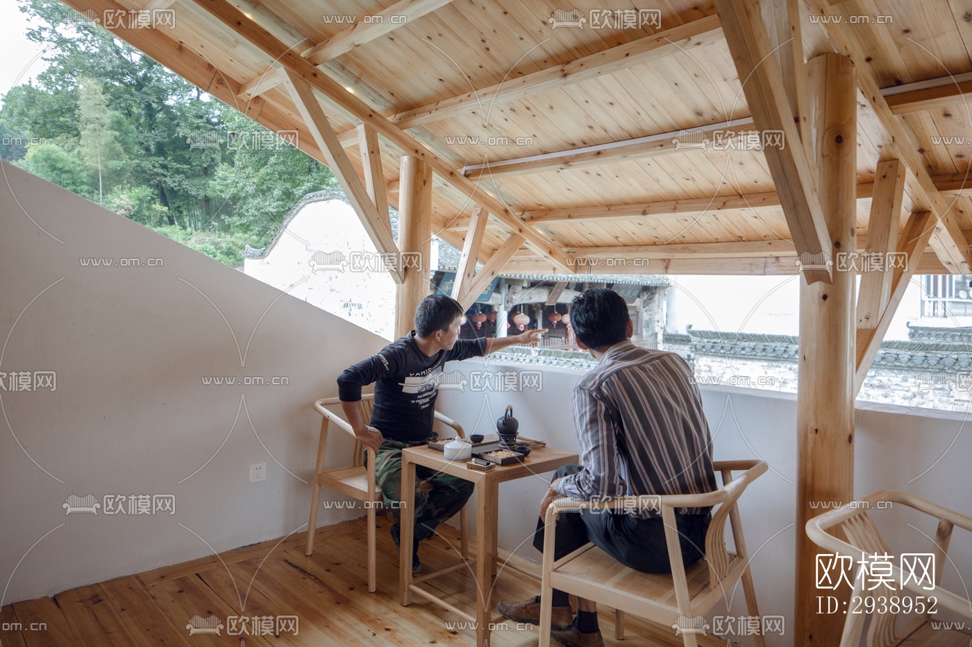 中式酒店民宿效果图下载（渲染图14）