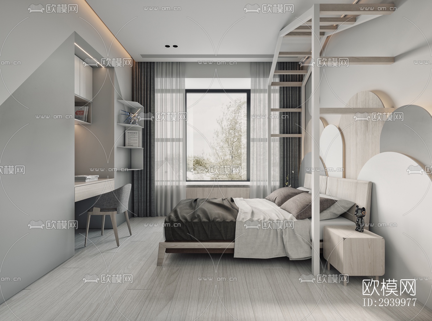 现代复式效果图下载（渲染图12）