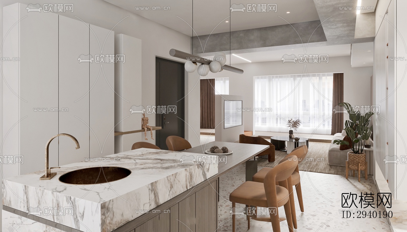 日式平层效果图下载（渲染图13）