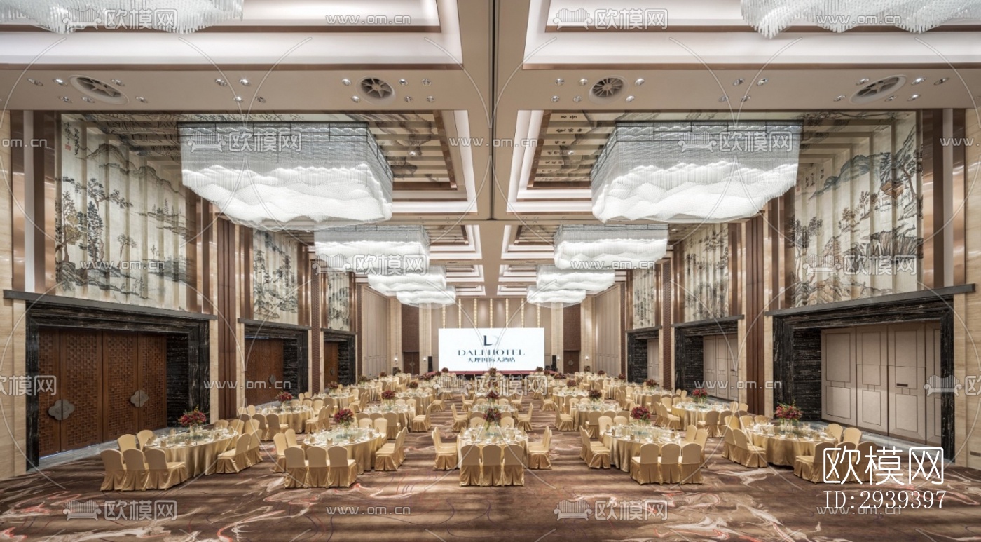 新中式酒店民宿效果图下载（渲染图3）