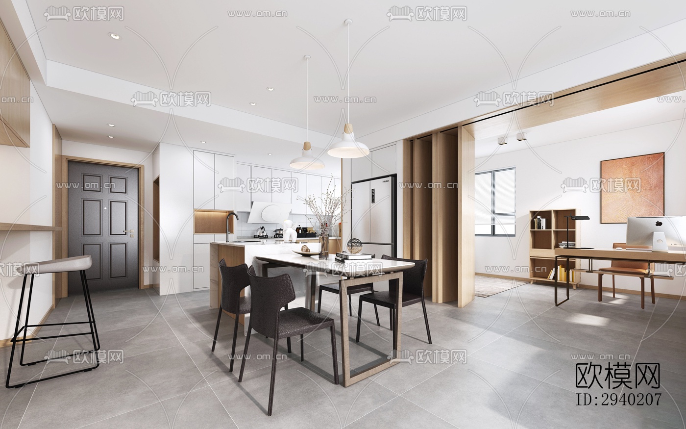 日式平层效果图下载（渲染图8）