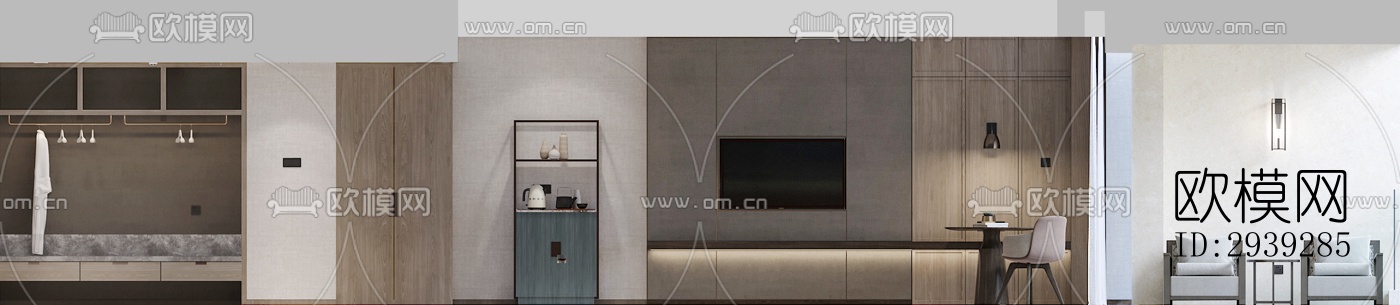 新中式酒店民宿效果图下载（渲染图12）