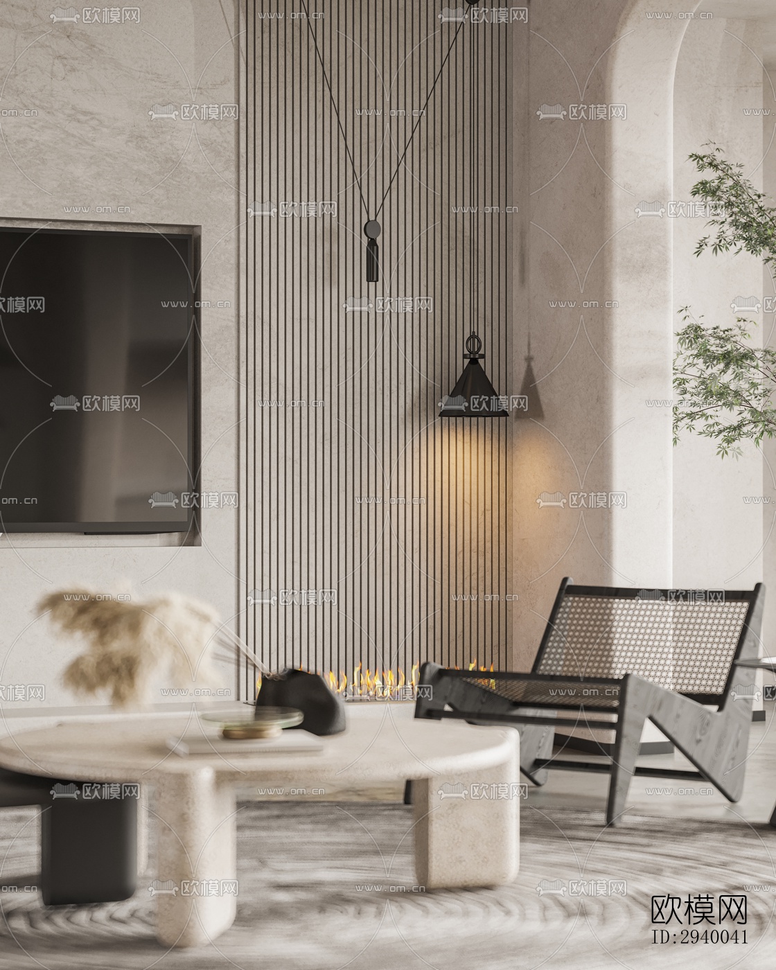 侘寂平层效果图下载（渲染图9）