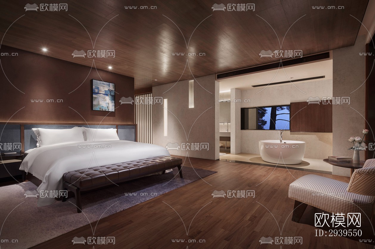 现代酒店民宿效果图下载（渲染图6）