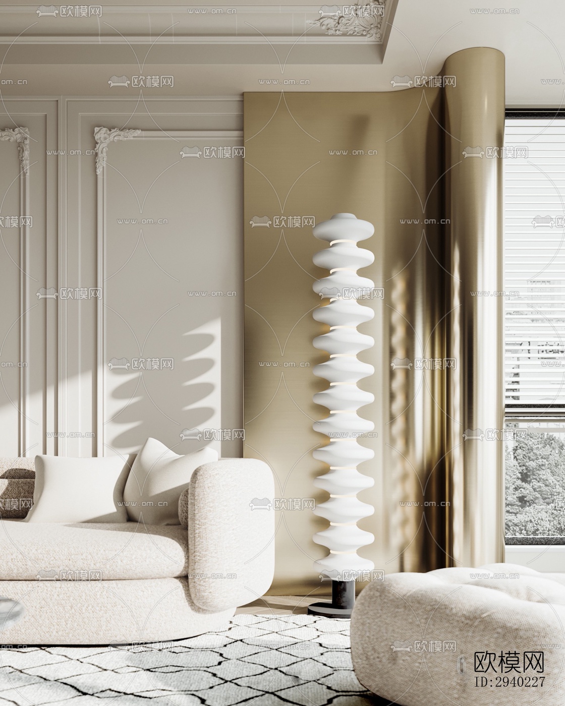 法式平层效果图下载（渲染图8）