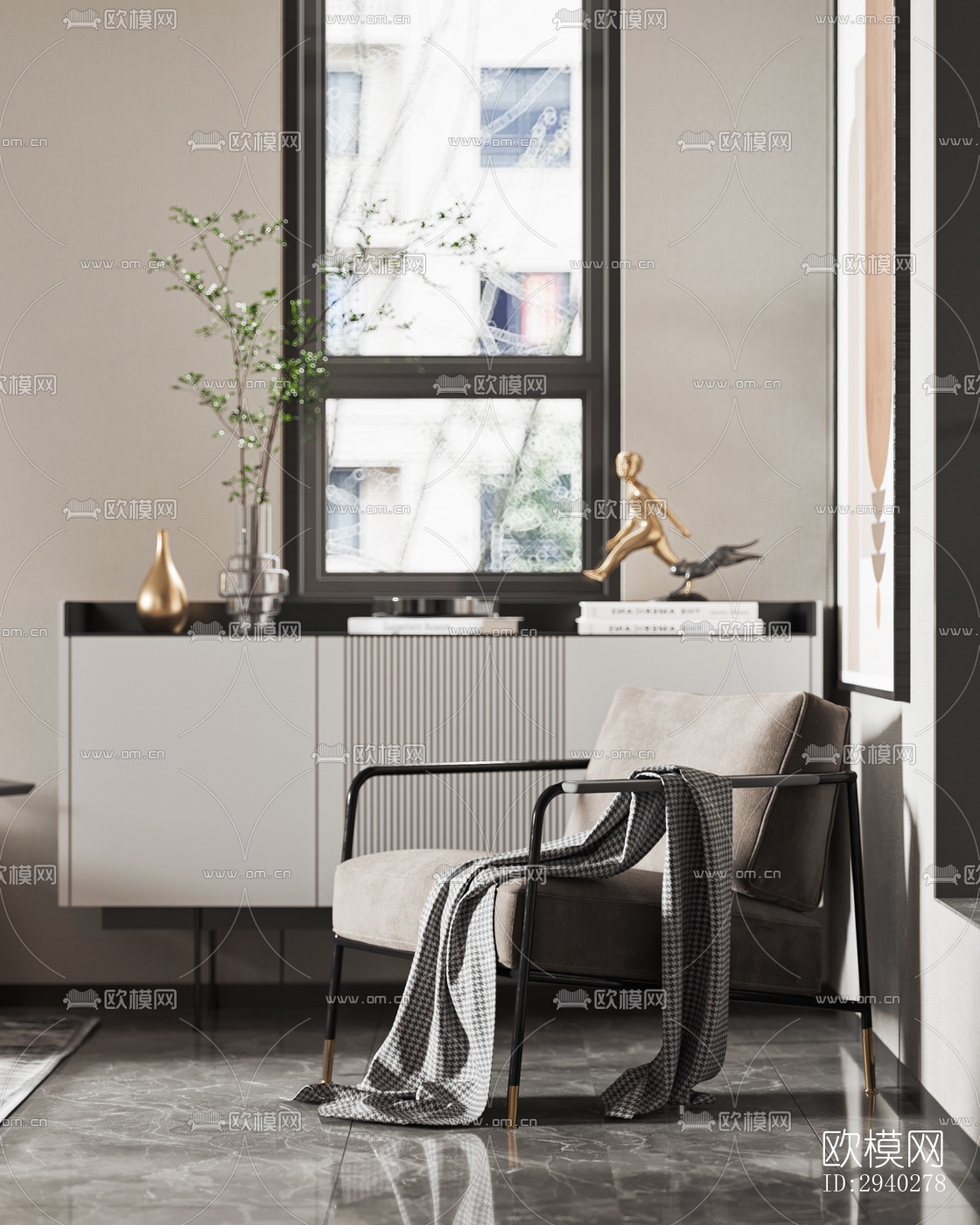 现代平层效果图下载（渲染图3）