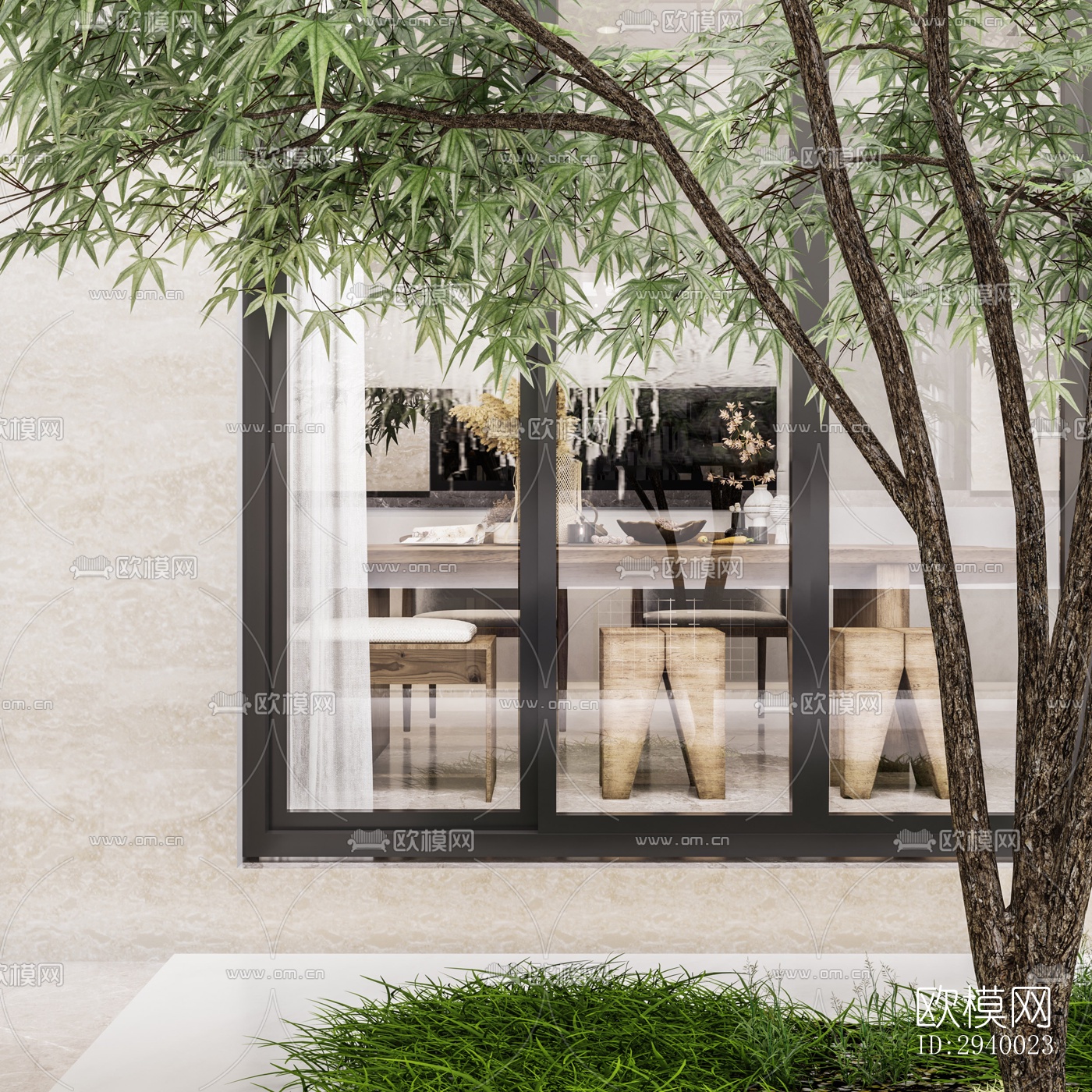 侘寂平层效果图下载（渲染图13）