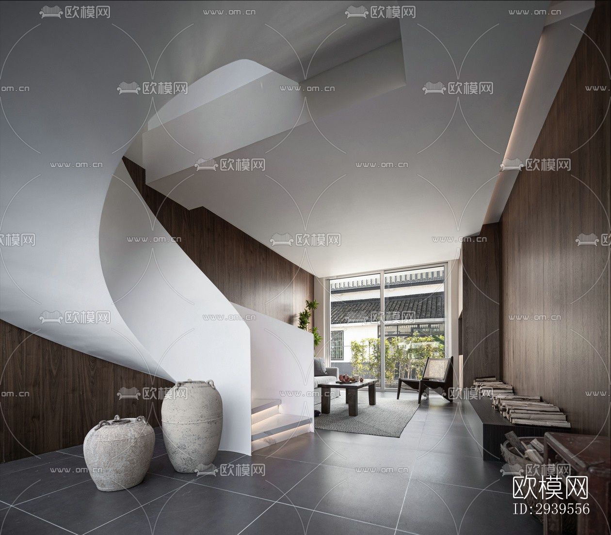 现代酒店民宿效果图下载（渲染图1）