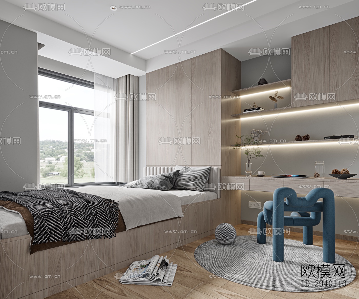 北欧平层效果图下载（渲染图10）