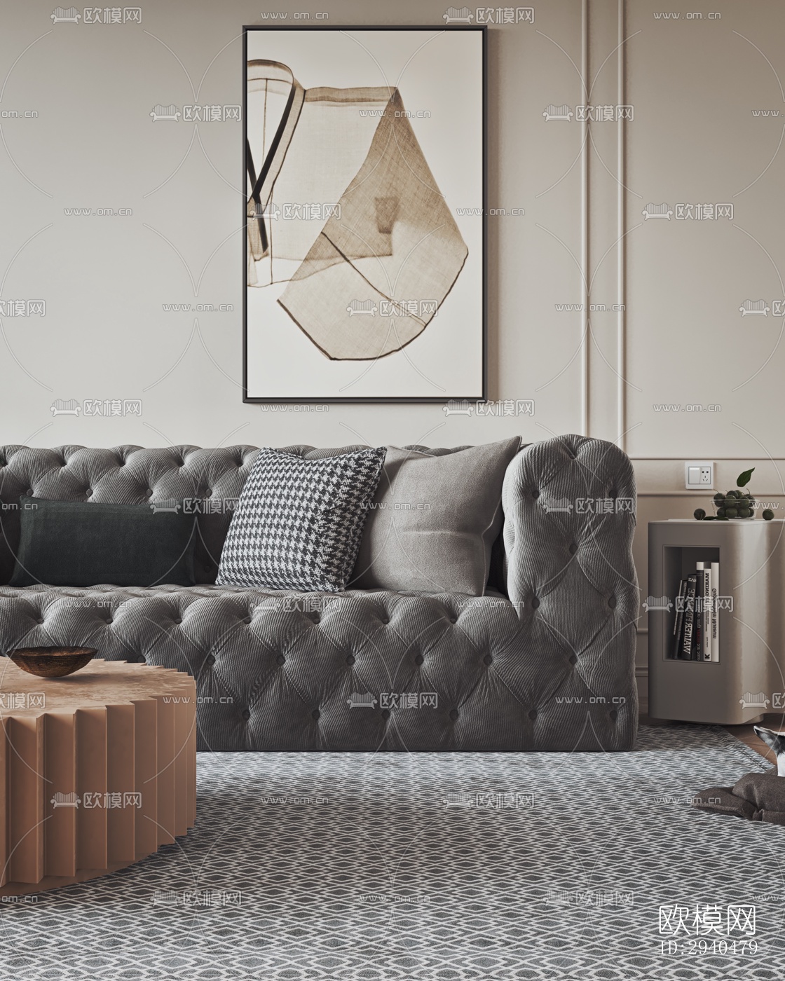 美式平层效果图下载（渲染图6）